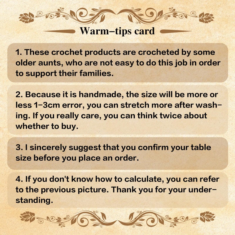 USTIDE 48-inch Handmade Crochet Cotton Tablecloth Round Beige Crochet Tablecloths for Wedding - Image 3